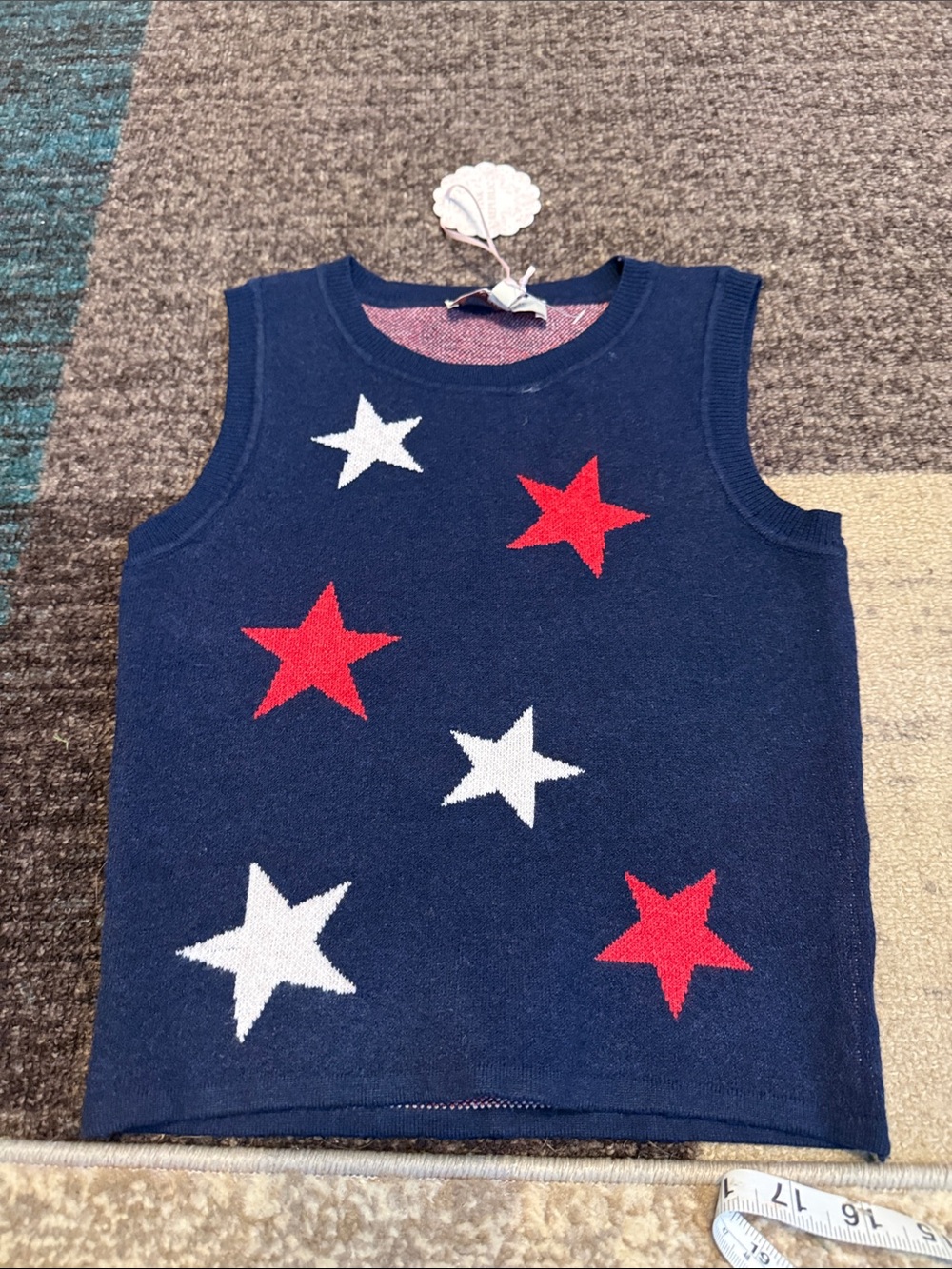 Pink Republic Navy Tank Top with Red & White Stars